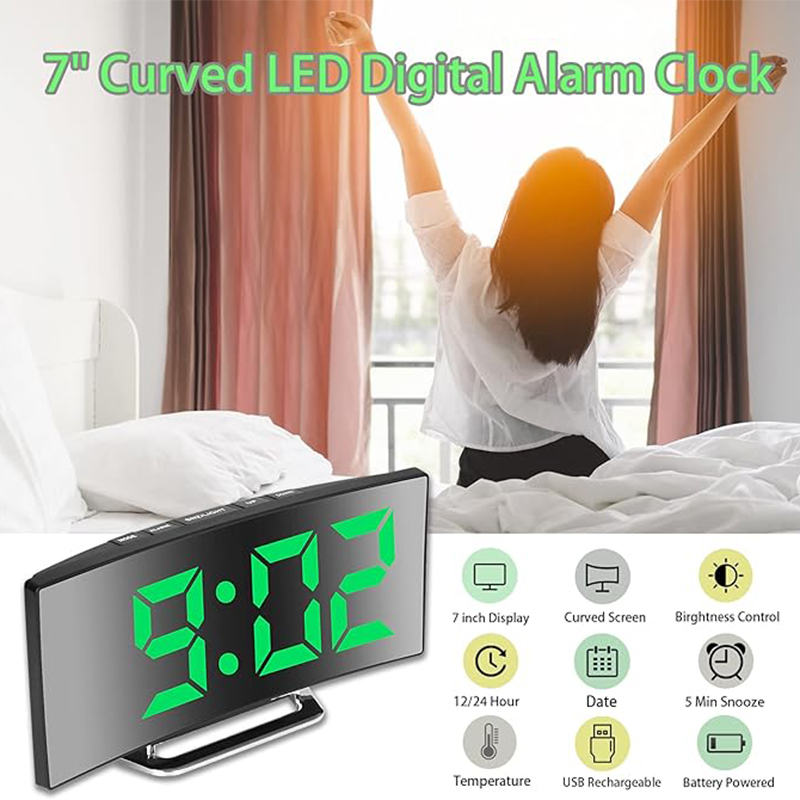 นาฬิกาปลุกดิจิตอล LED หน้าจอโค - Electronic Gadgets For Home บทวิจารณ์และราคา