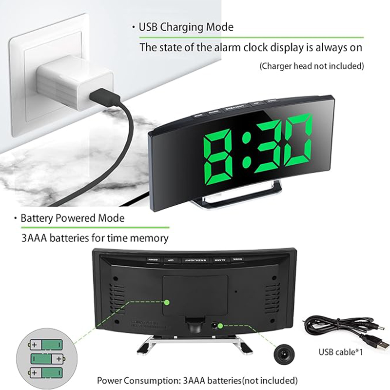 นาฬิกาปลุกดิจิตอล LED หน้าจอโค - Electronic Gadgets For Home บทวิจารณ์และราคา